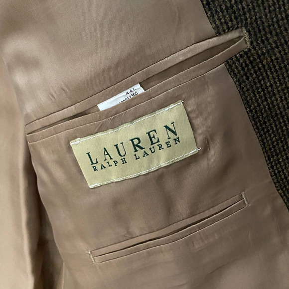 Men's 44L LAUREN RALPH LAUREN Lambs' Wool LELA Sport Coat Blazer Jacket Brown - Picture 5 of 16